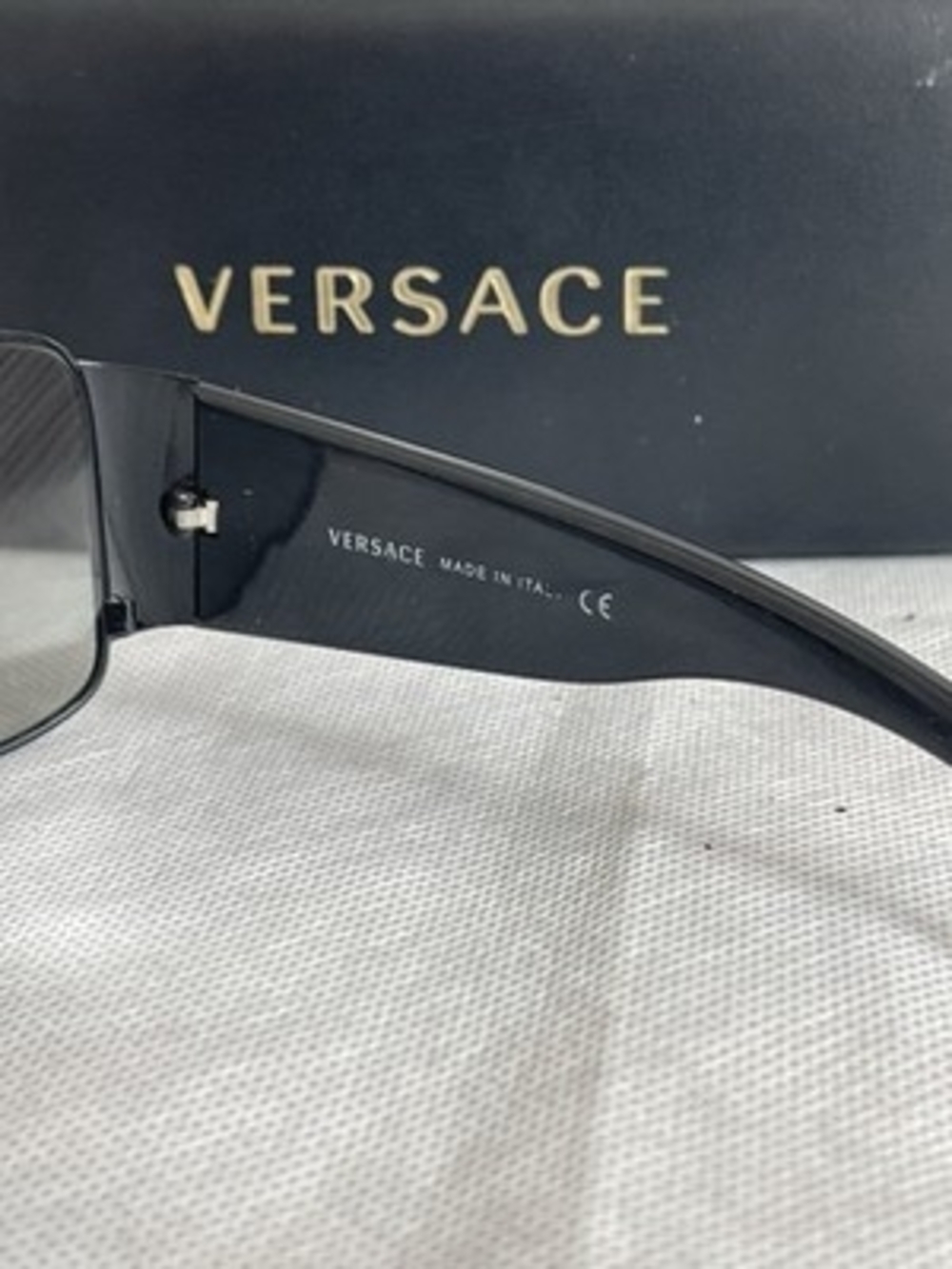 Versace Black Rhinestone Logo Sunglasses Bling Rare Designer Glasses Shades +Box - Picture 6 of 8